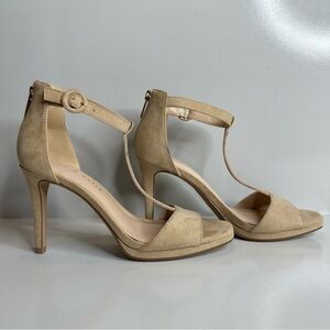 Kelly & Katie beige/nude open toe heel. Size 7.